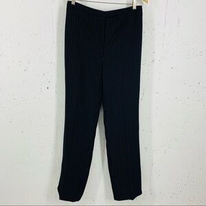 Tahari ASL size 10 Black Pinstripe Lined Full Leg Trousers
